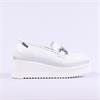 Marco Moreo Stockholm Platform Link Shoe - White Silver Leather