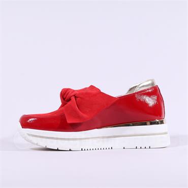 Marco Moreo Pompei Bow Platform Shoe - Red Patent