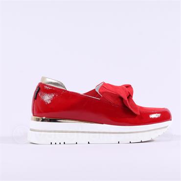 Marco Moreo Pompei Bow Platform Shoe - Red Patent