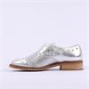 Marco Moreo Maura Buckle Punch Loafer - Silver Leather