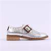 Marco Moreo Maura Buckle Punch Loafer - Silver Leather