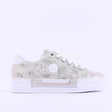Rieker Laced Platform Trainer - Metallic