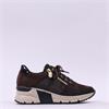 Rieker Wedge Trainer With Side Zip - Brown Suede