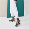 Rieker Front Zip Wedge Ankle Boot - Brown Metallic Combi
