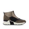 Rieker Front Zip Wedge Ankle Boot - Brown Metallic Combi