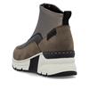 Rieker Front Zip Wedge Ankle Boot - Brown Metallic Combi