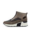 Rieker Front Zip Wedge Ankle Boot - Brown Metallic Combi