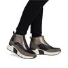 Rieker Front Zip Wedge Ankle Boot - Brown Metallic Combi