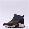 Rieker Front Zip Wedge Ankle Boot - Navy Combi