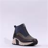 Rieker Front Zip Wedge Ankle Boot - Navy Combi