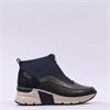 Rieker Front Zip Wedge Ankle Boot - Navy Combi
