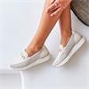 Rieker Slip On Shoe Link Detail - Beige Combi