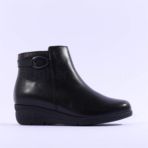 Pepe Menargues Wedge Buckle Strap Boot - Black Leather | Vaughan Shoes |  Ireland