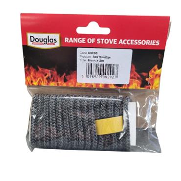 Douglas Stove Rope Black 6mm x 2 Metre