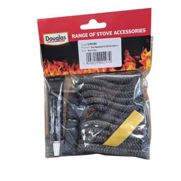 Douglas Stove Rope Black 12mm x 2 Metre & Adhesive