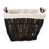 Large Black Wicker Basket With Liner  