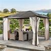 Texas Deluxe  Gazebo with Polycarbonate Roof And Curtains (2 Boxes)