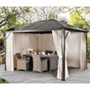 Luxury Gazebo with Polycarbonate Roof And Curtains