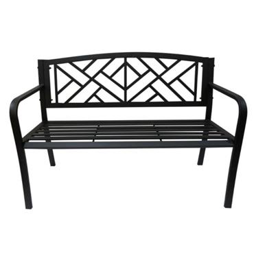 The Garden Collection Black Metal Bench