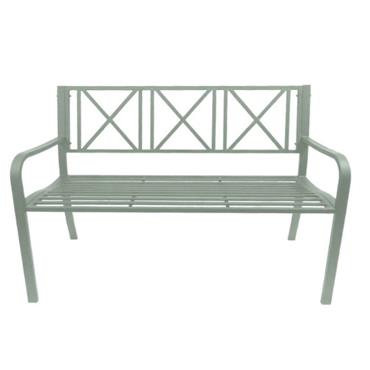 The Garden Collection Sinatra Green  Metal Bench