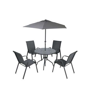 Amora 4 Seater Dining Set With Parasol