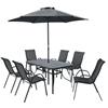 Amora 6 Seater Dining Set With Parasol