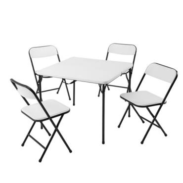 White Folding Table And 4 Chairs