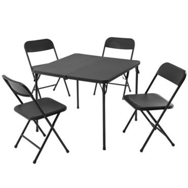 Black Folding Table And 4 Chairs