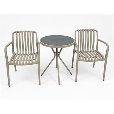 Braga Taupe Cafe Style Bistro Set
