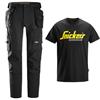 Snickers 6218 AllroundWork 4 Way Stretch Trousers With Free Tee Shirt 
