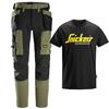 Snickers 6218 AllroundWork 4 Way Stretch Trousers With Free Tee Shirt 
