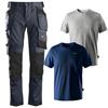 Snickers 6241 Or 6251 Stretch Trousers With Free Twin Pack Of Tee Shirts 
