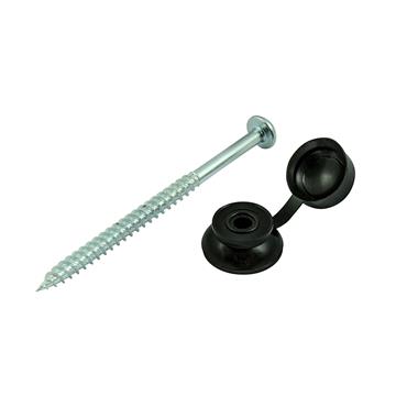 Corrugated Sheet Fixings Black Screw & Cap