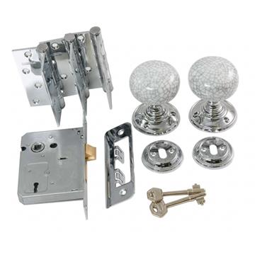 Portroe Key Set Polished Chrome Lockset