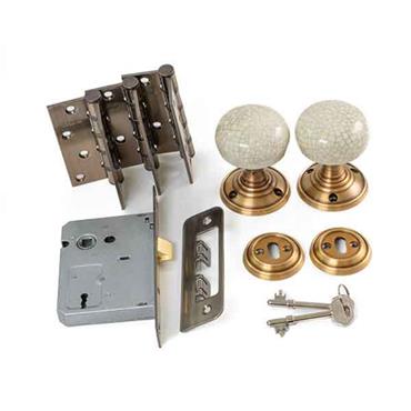 Portroe Key Set Antique Brass Lockset