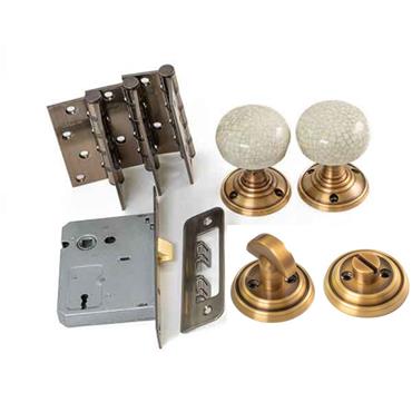 Portroe Set Antique Brass Bathroom Set