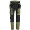 Snickers 6218 AllroundWork 4 Way Stretch Trousers Holster Pockets Khaki Green / Black