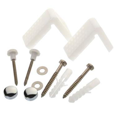 Angled Toilet Pan Fixing Kit With Chrome Caps