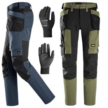 Snickers 6218 Trousers Twin Pack & Free Gloves