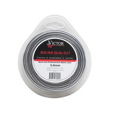 Victor Black Dual Cut Nylon Line 3.0mm x 6.2 Metres