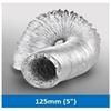 Aluminium Ventilation Hose 125mm X 3M  