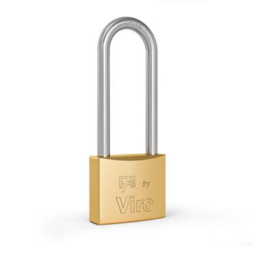 Viro Fai Long Shackle Brass Padlock 40mm 554.64.7