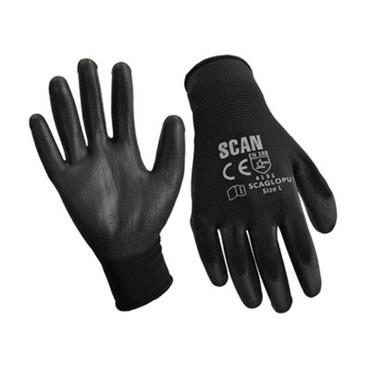 Scan Black Pu Gloves Pack Of 5