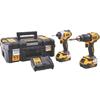 Dewalt 18 Volt Combi & Impact Drill Twin Pack 2 x 5Ah Batteries