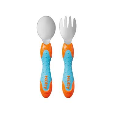 NUBY MUNCHEEZE STAINLESS STEEL CUTLERY SET 12M+