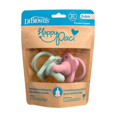 DR BROWNS HAPPY PACI PINK SOOTHERS 0-6M