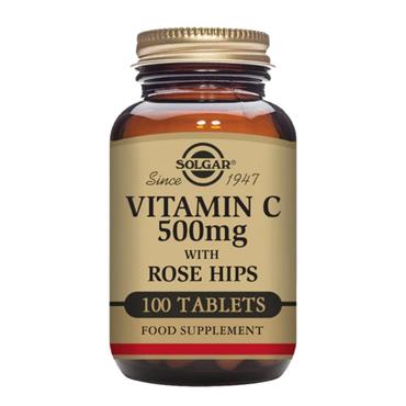 SOLGAR VITAMIN C WITH ROSEHIP 500MG TABLETS 100