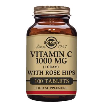 SOLGAR VITAMIN C WITH ROSEHIP 1000MG TABLETS 100