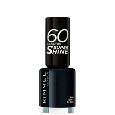 RIMMEL 60 SECONDS SUPER SHINE NAIL POLISH RITAS BLACK 900