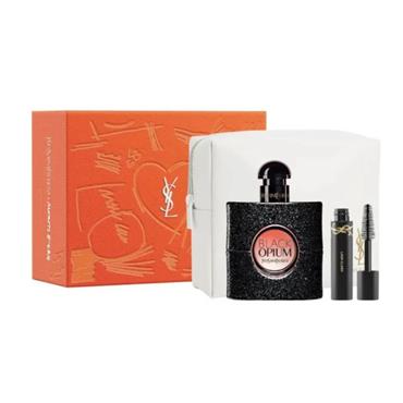 YSL Black Opium 50ml Eau de Parfum 3 Piece Gift Set For Women with White Bag